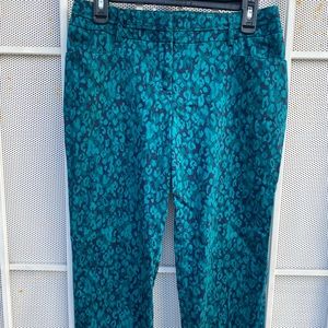 Apt 9 woman’s size 6 modern fit pants stretch inseam 23” teal & navy